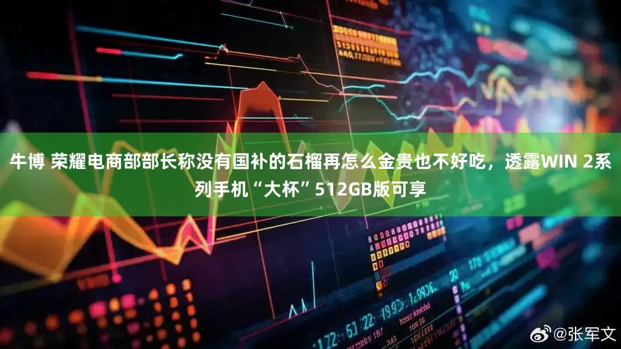 牛博 荣耀电商部部长称没有国补的石榴再怎么金贵也不好吃，透露WIN 2系列手机“大杯”512GB版可享